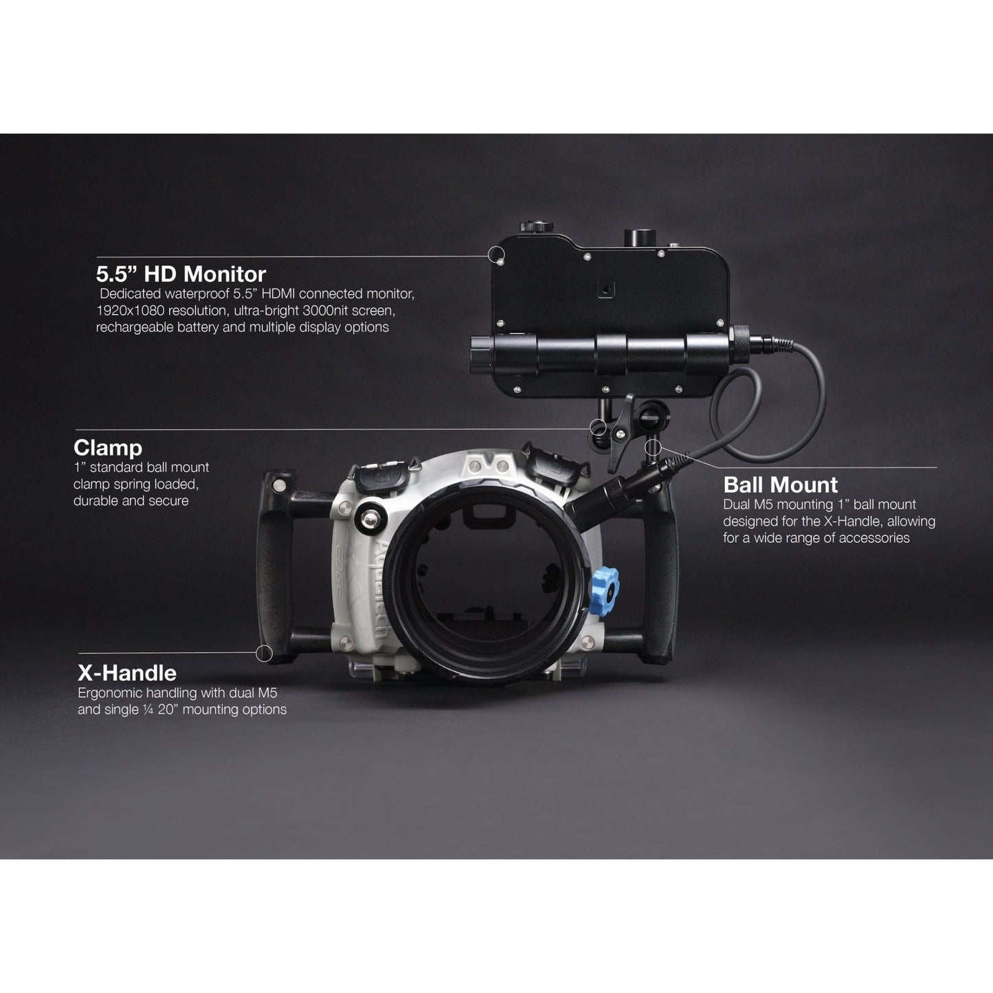 5.5 Inch Colour Monitor with HDMI connection - AquaTech Water Imaging Technology