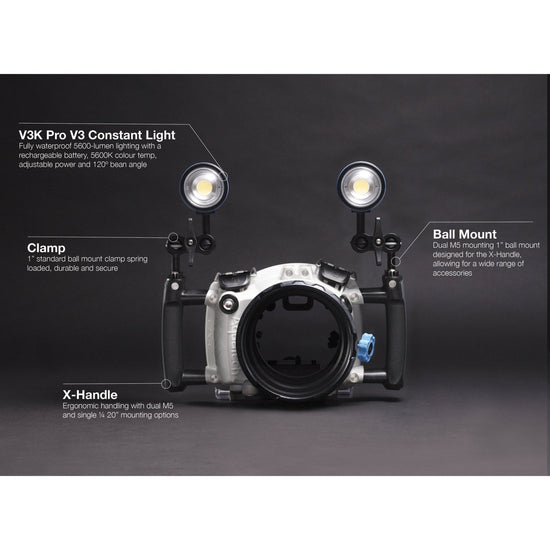 V3Kv3 Video Light (Black) - 5600 Lumens - AquaTech Water Imaging Technology