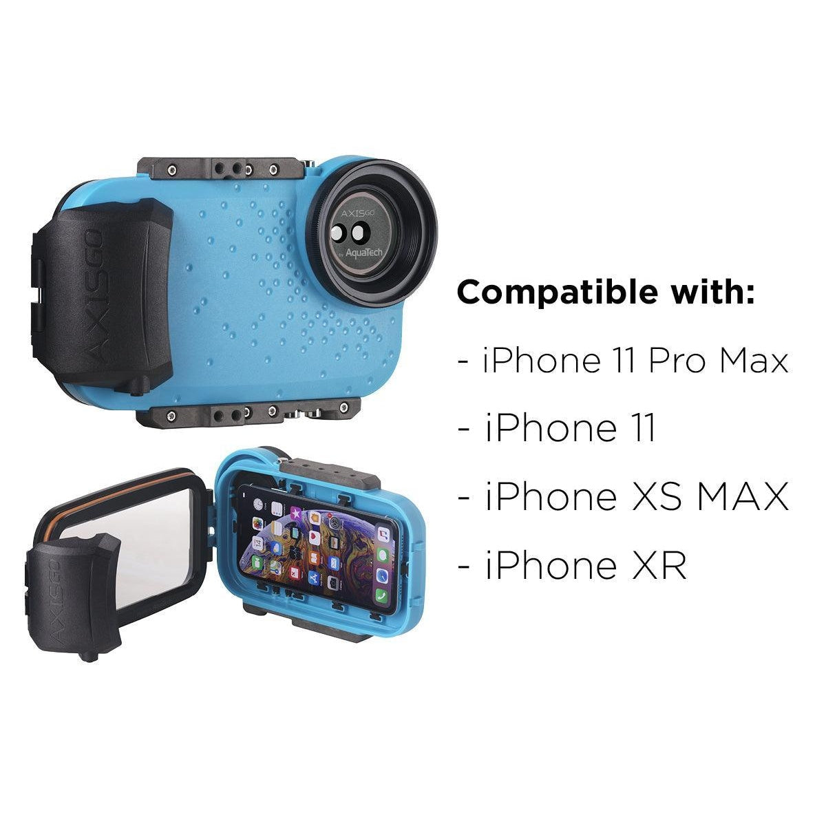 AxisGO 11/11PRO MAX Water Housing<br> for iPhone 11 / 11 Pro Max <br>Electric Blue